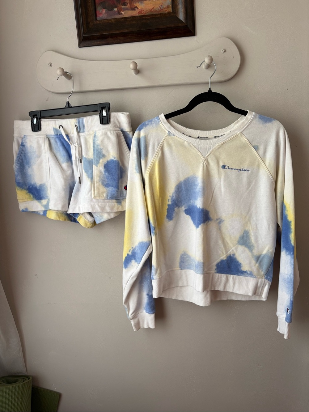 Champion Tie-Dye Pullover & Shorts Set - Blue & Yellow